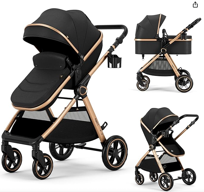 2 in 1 Baby Stroller and Convertible Bassinet Push Chair
